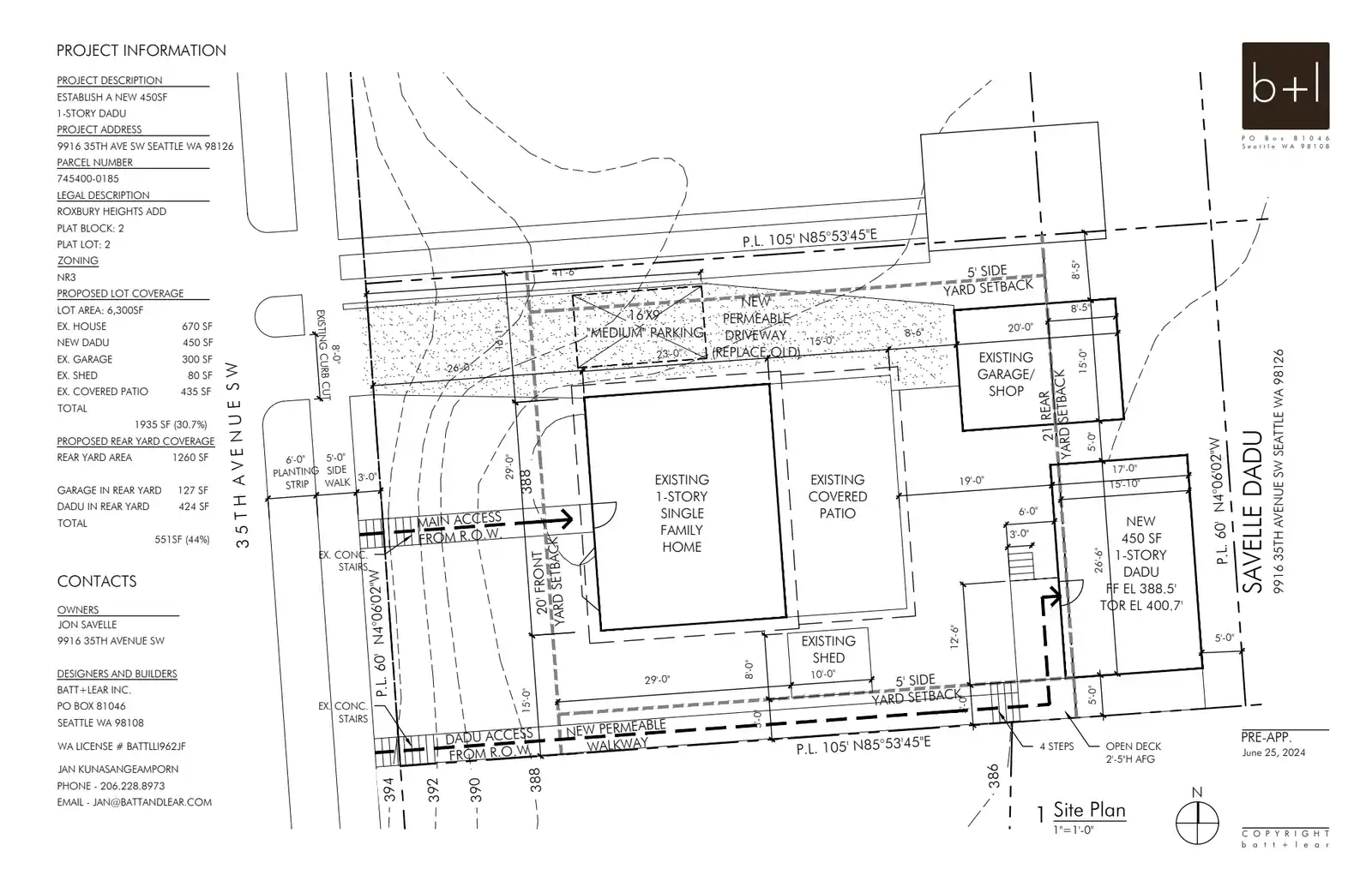 Site plan for 9918 35th Ave SW