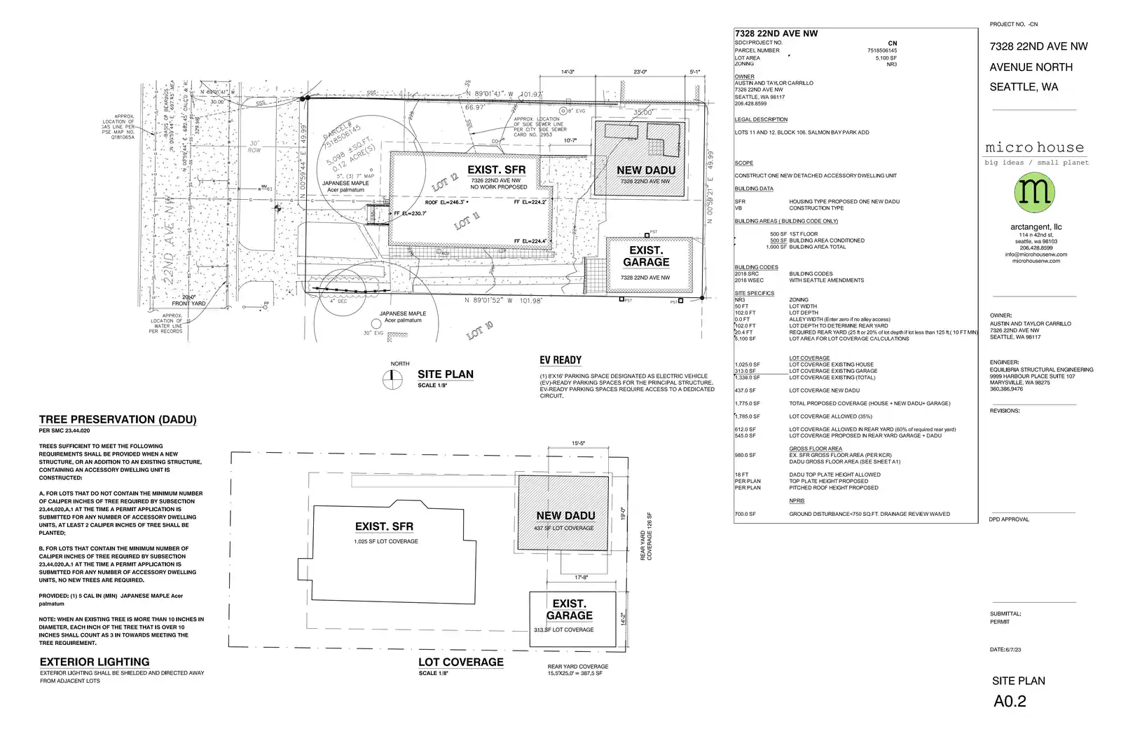 Site plan for 7328 22nd Ave NW