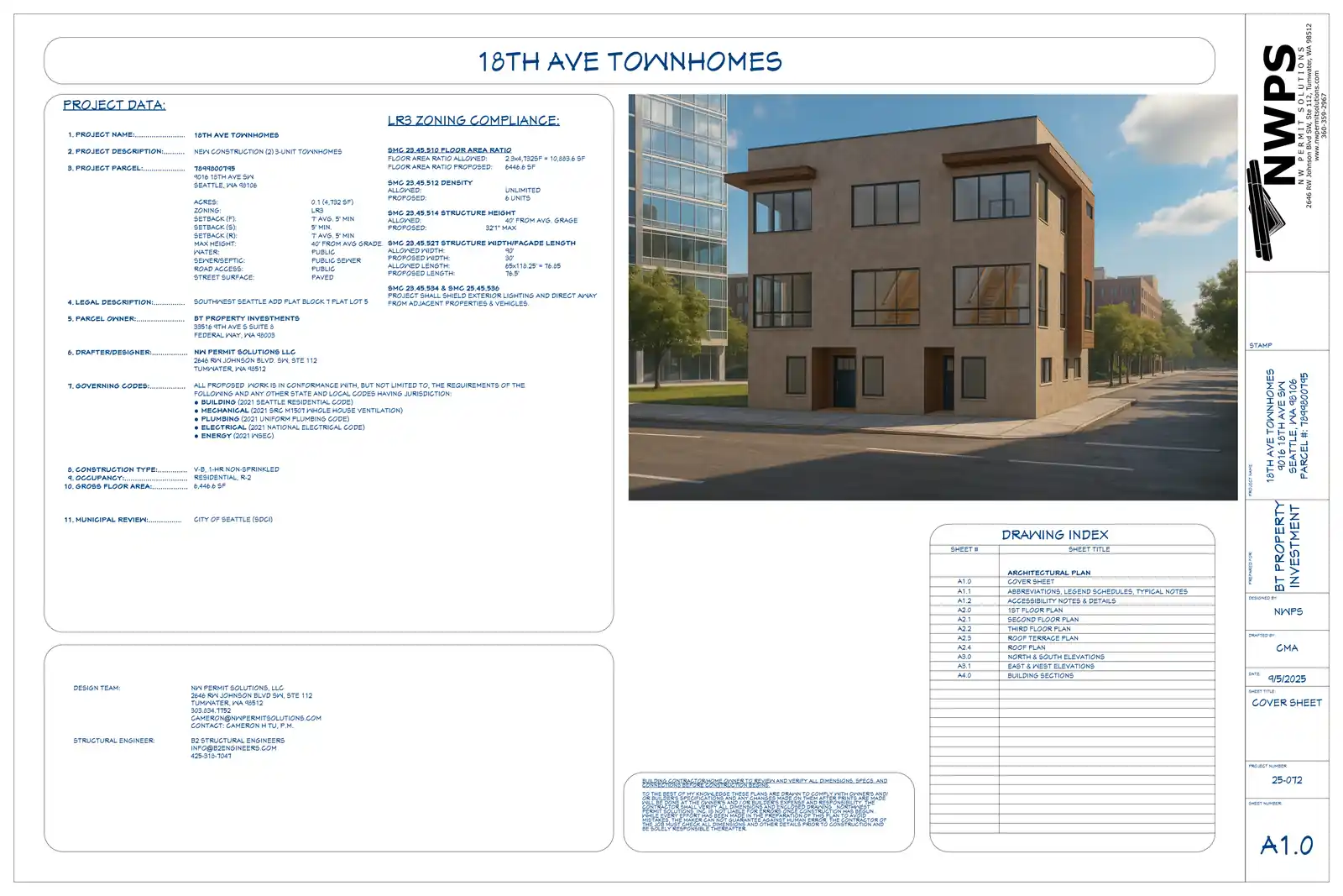 Site plan for 9016 18th Ave SW