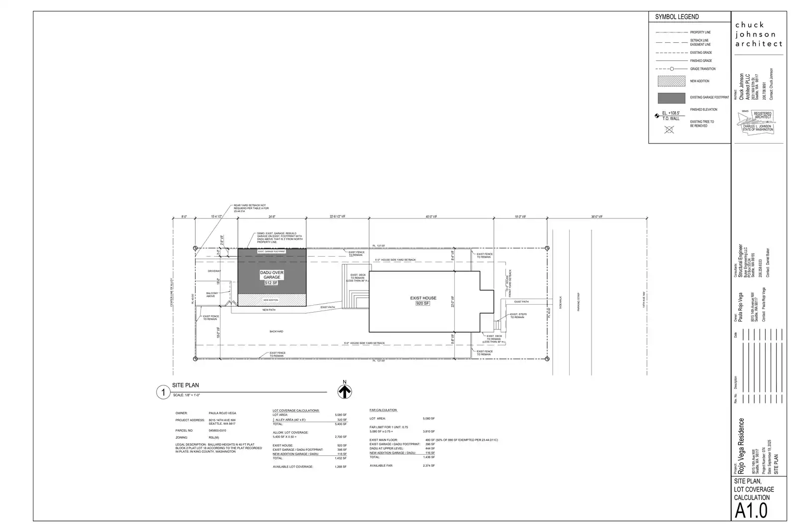 Site plan for 8013 14th Ave NW