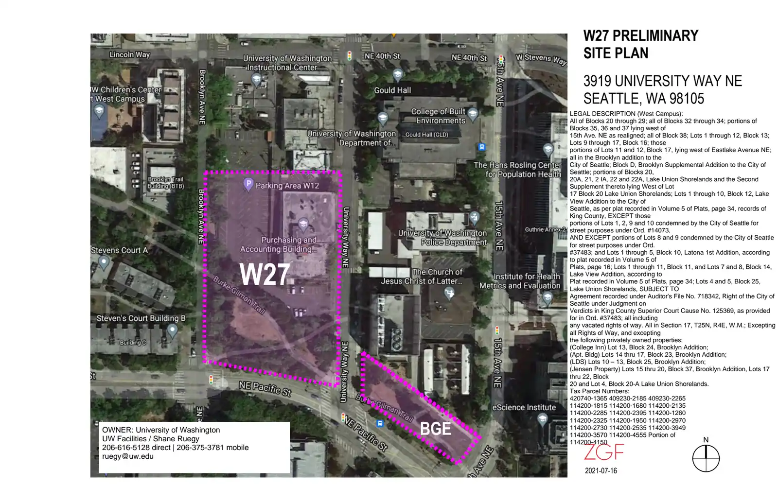 Site plan for 3919 University Way NE