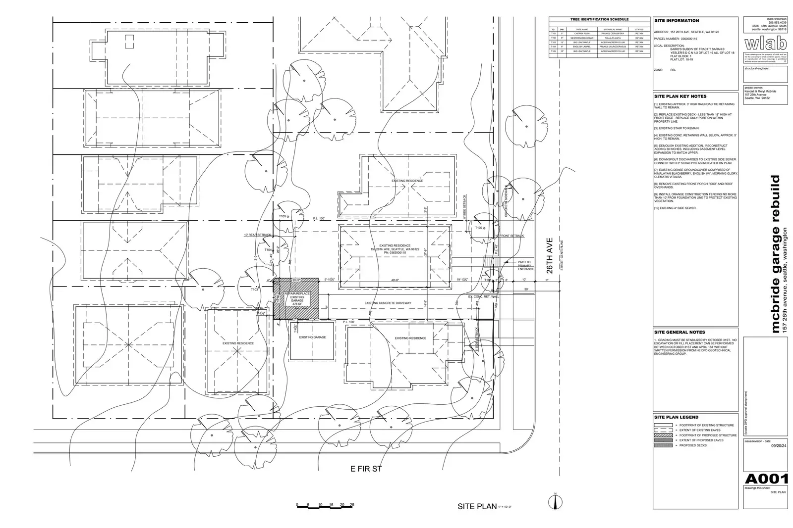 Site plan for 157 26th Ave