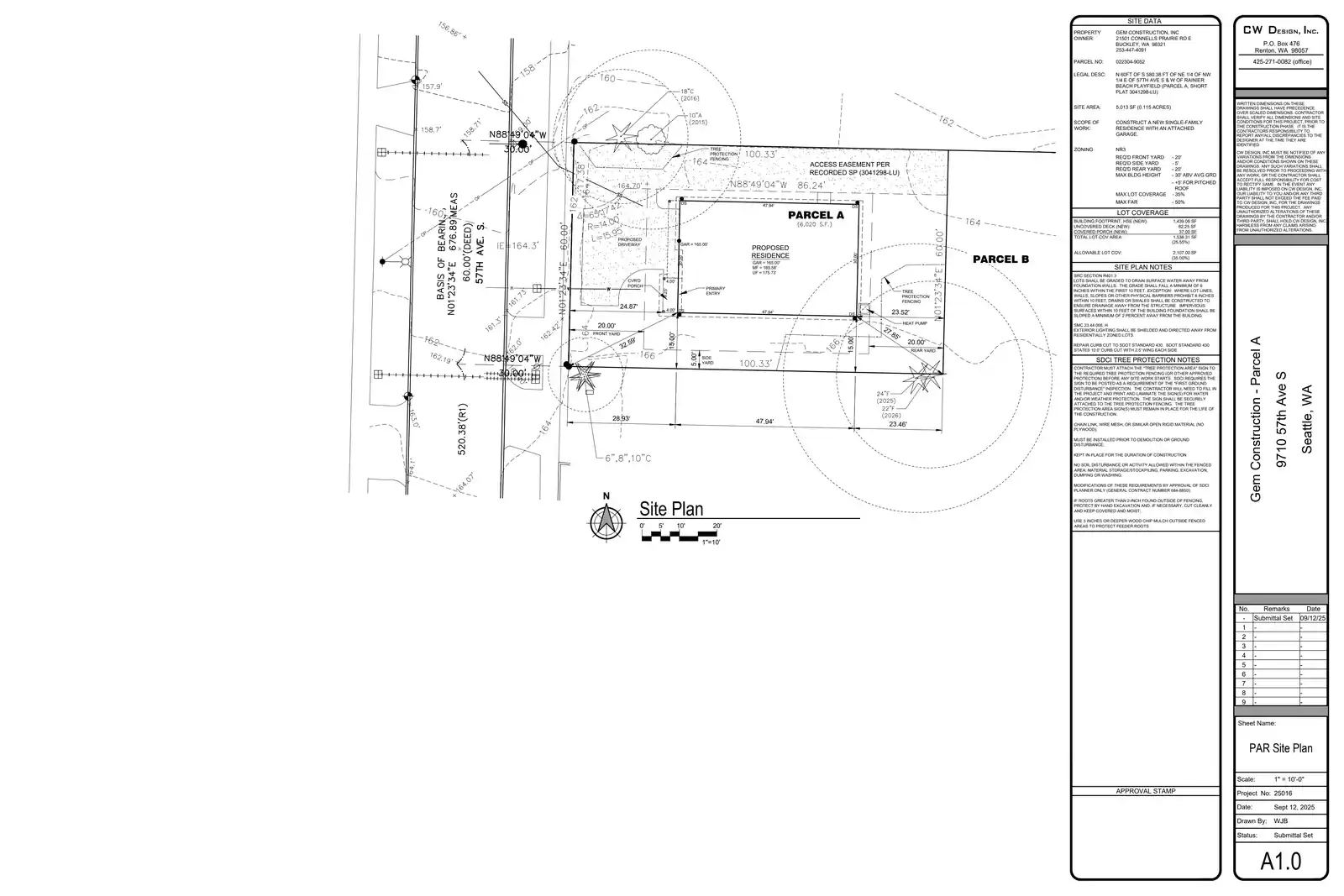 Site plan for 9710 57th Ave S
