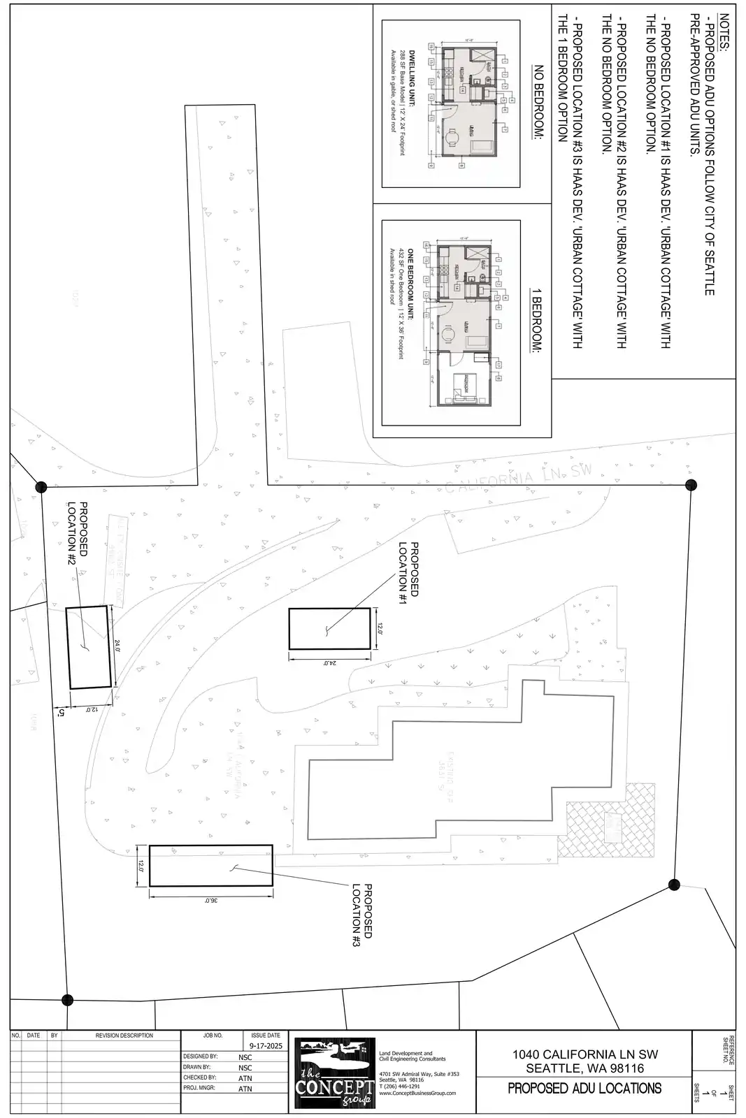 Site plan for 1040 California Ln SW