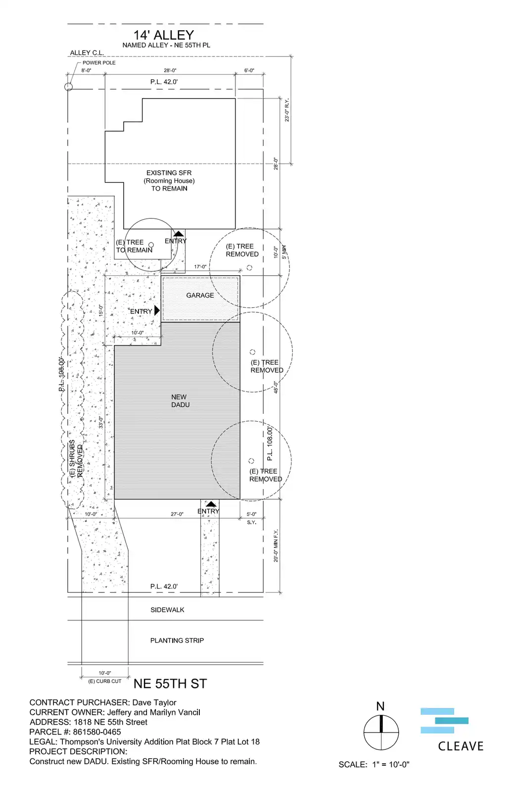Site plan for 1820 NE 55th St