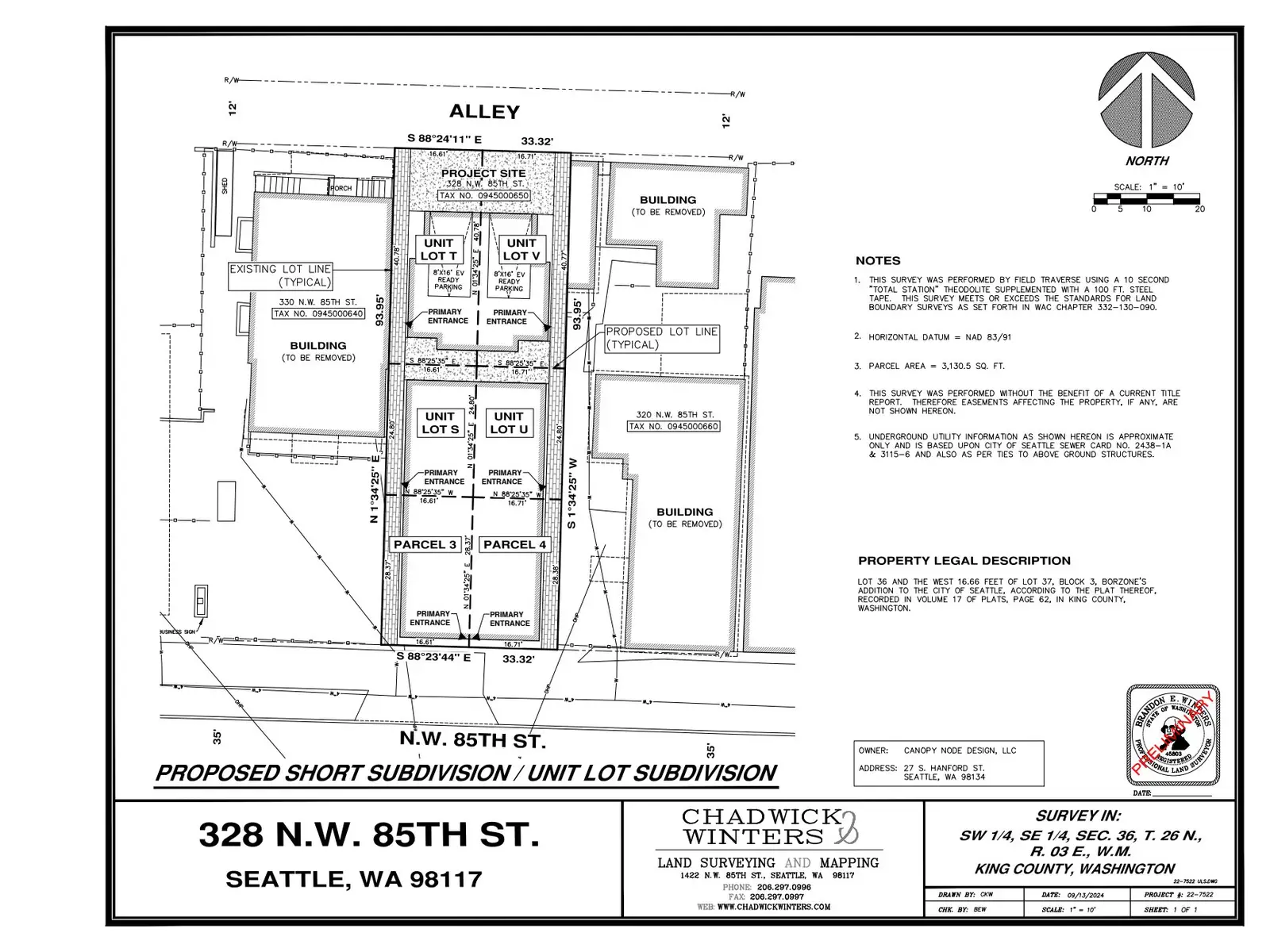 Site plan for 328 NW 85th St