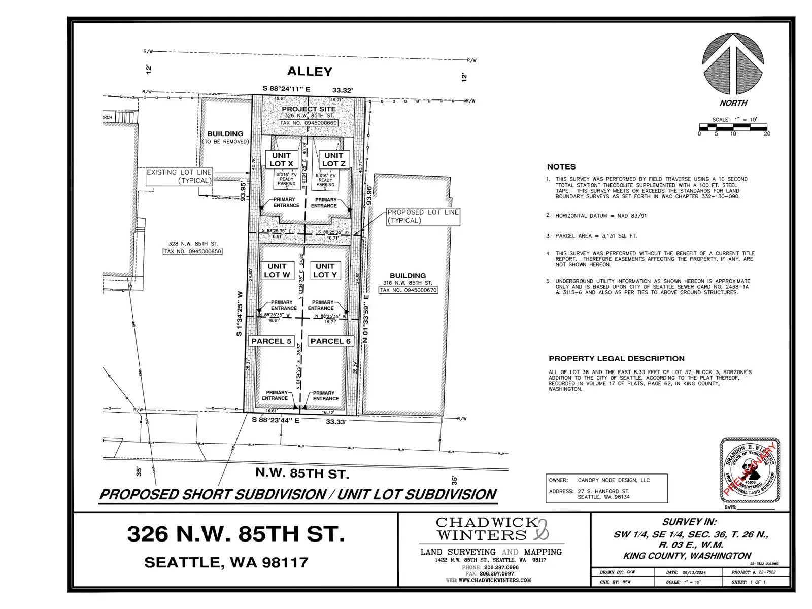 Site plan for 326 NW 85th St