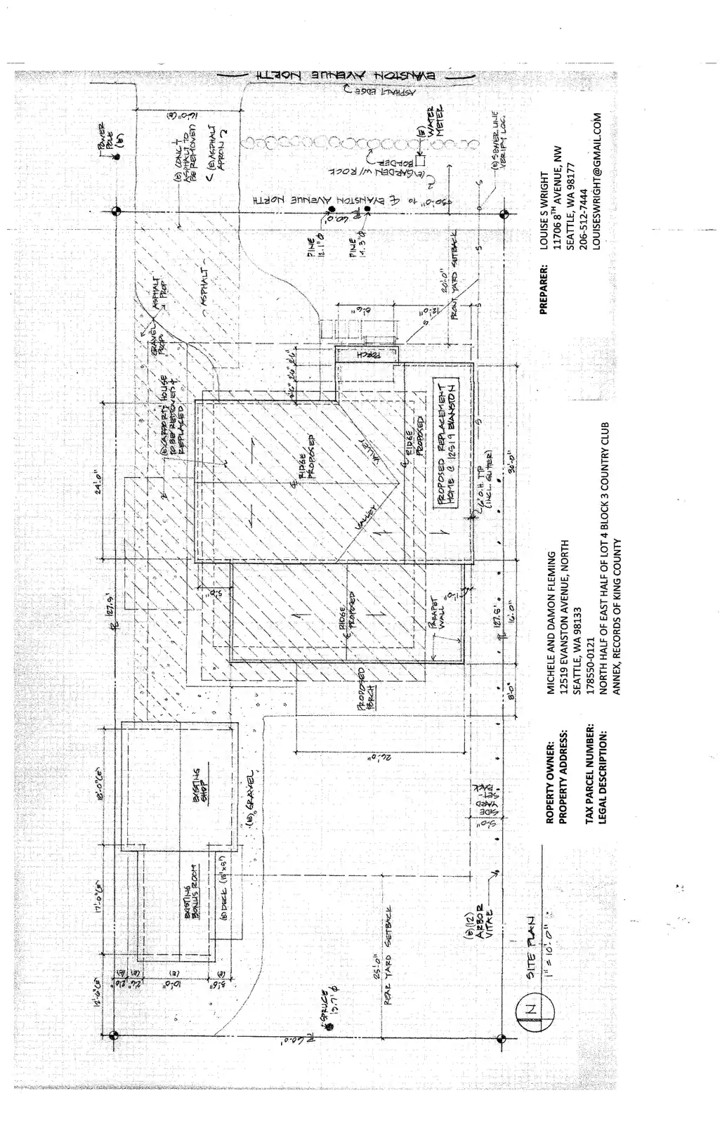Site plan for 12519 Evanston Ave N