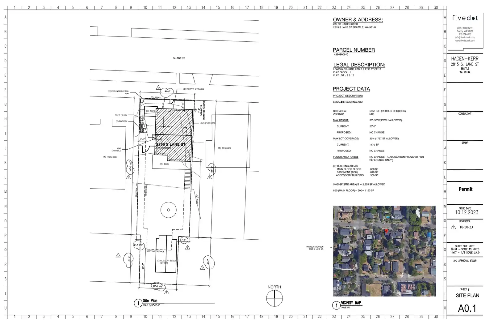 Site plan for 2815 S Lane St