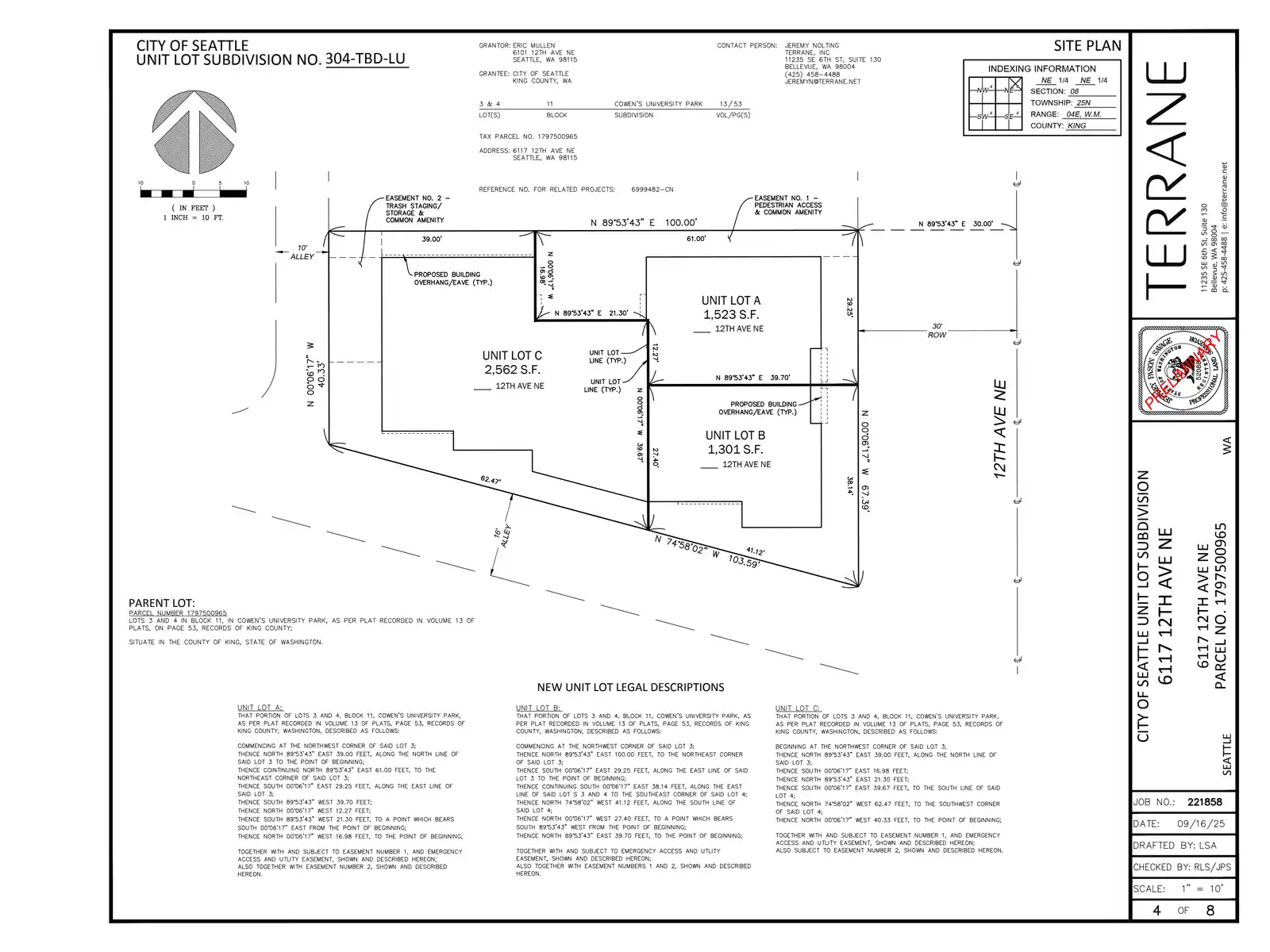 Site plan for 6117 12th Ave NE