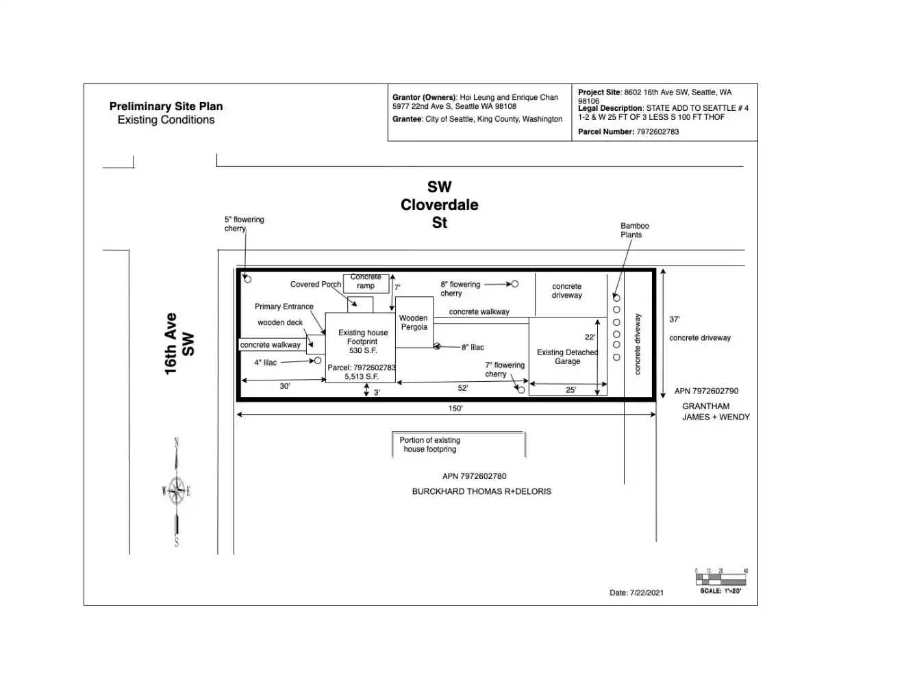 Site plan for 8602 16th Ave SW