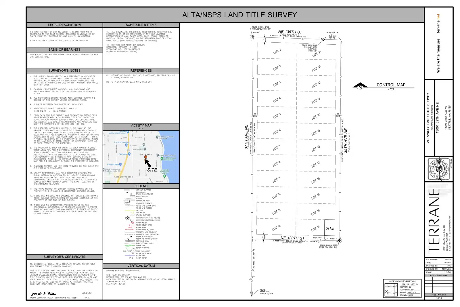 Site plan for 13001 39th Ave NE