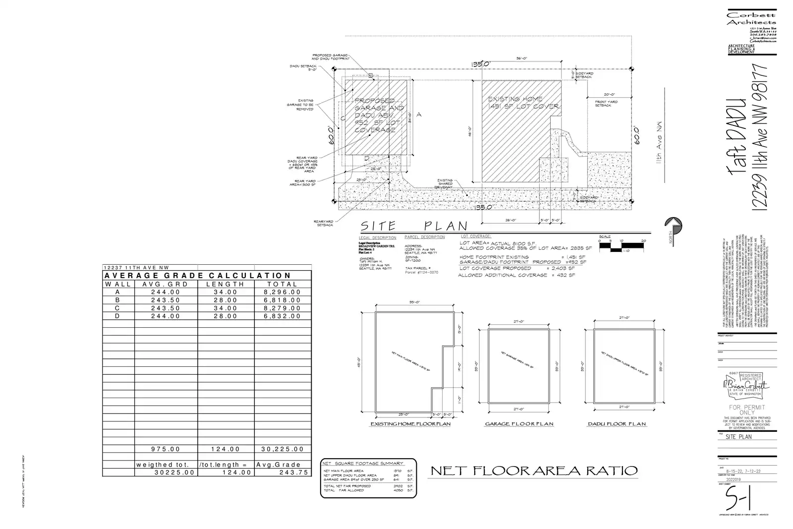 Site plan for 12239 11th Ave NW