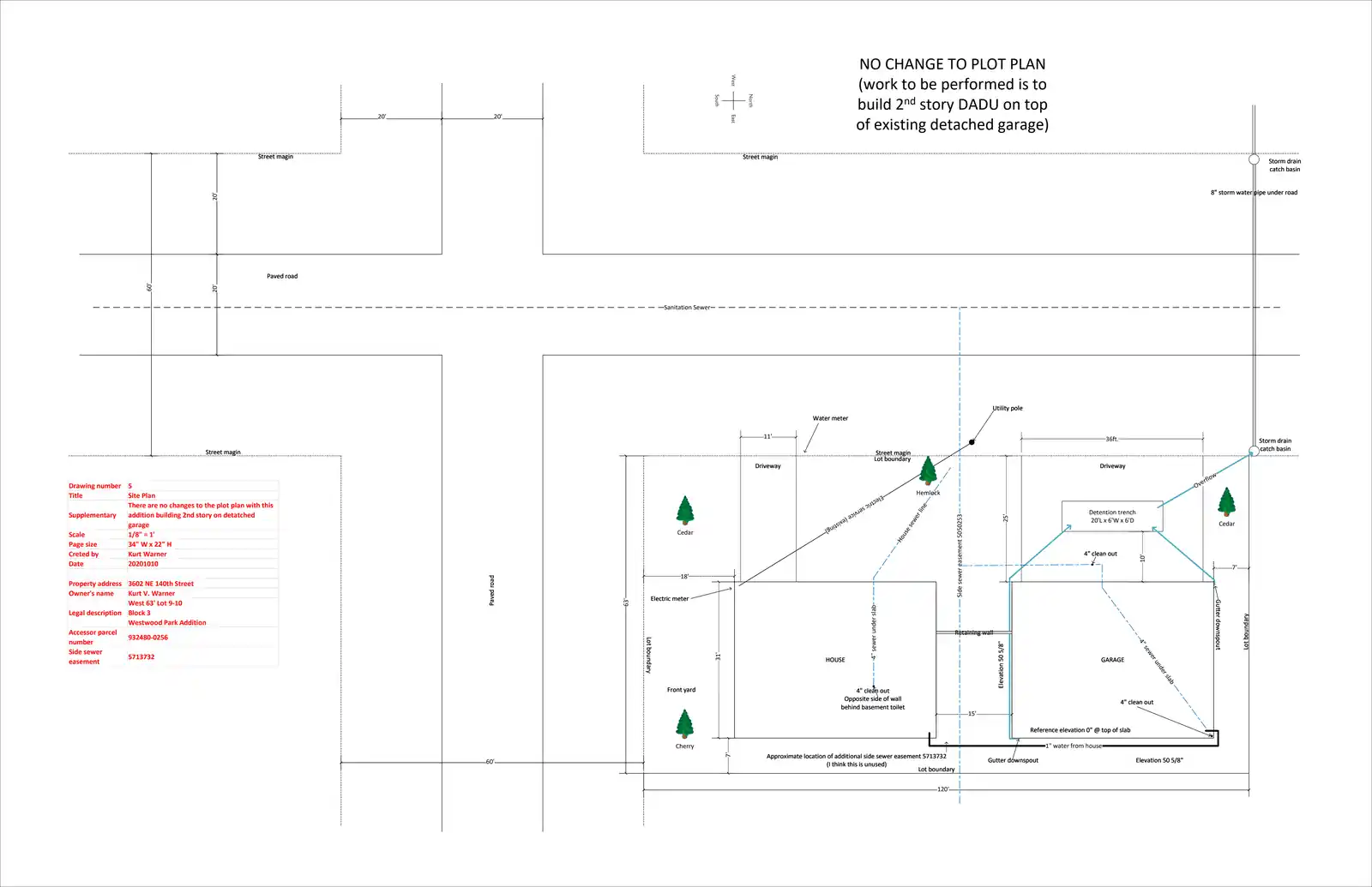 Site plan for 14008 36th Ave NE