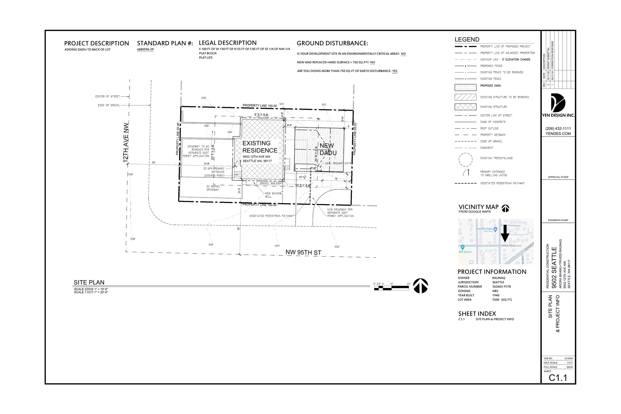 Site plan for 1116 NW 95th St