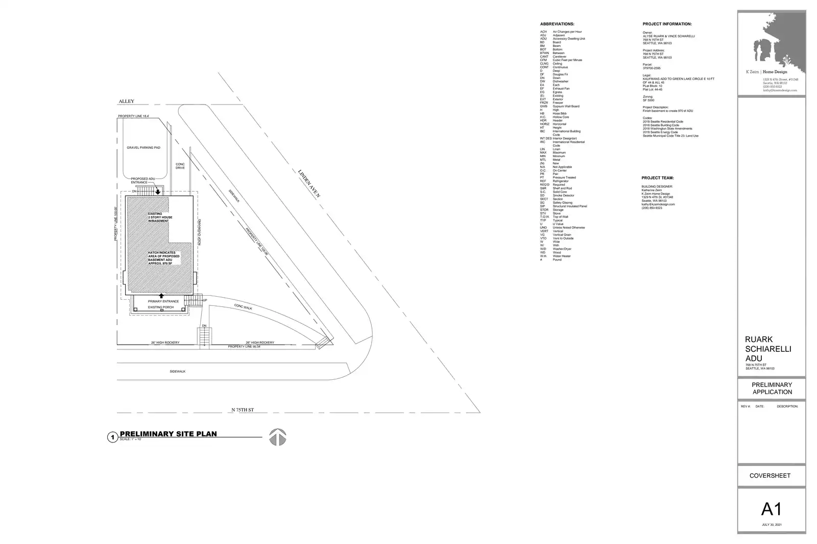 Site plan for 7505 Linden Ave N