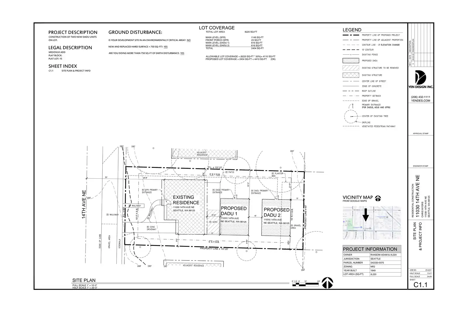 Site plan for 11026 14th Ave NE