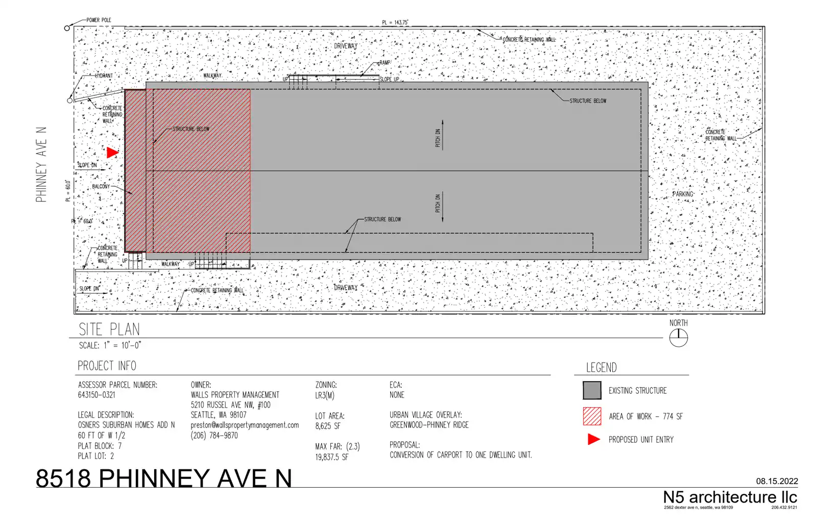 Site plan for 8518 Phinney Ave N