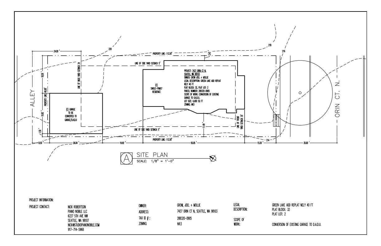 Site plan for 7425 Orin Ct N
