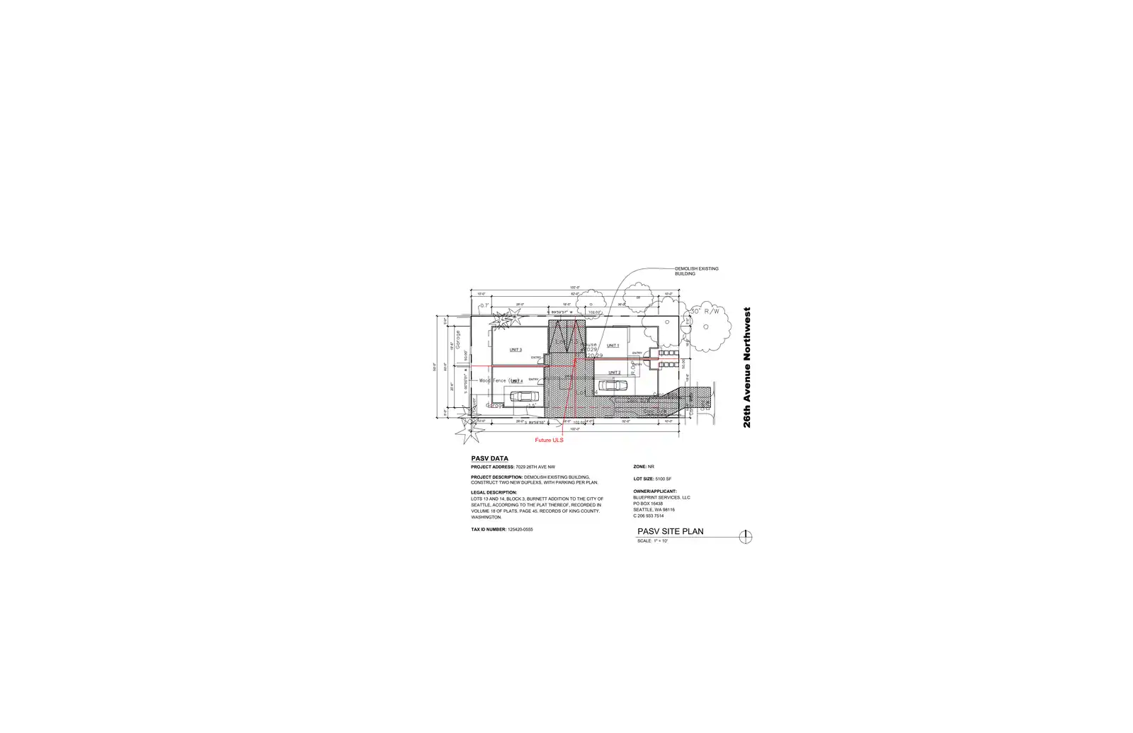 Site plan for 7029 26th Ave NW