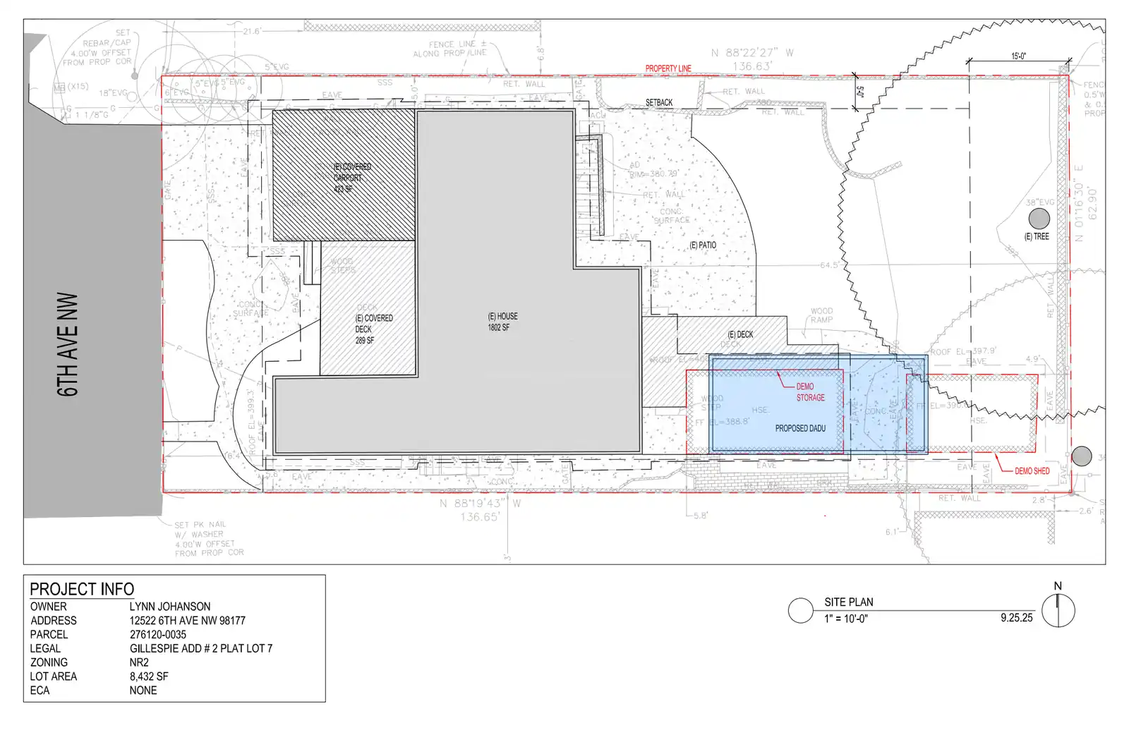 Site plan for 12522 6th Ave NW