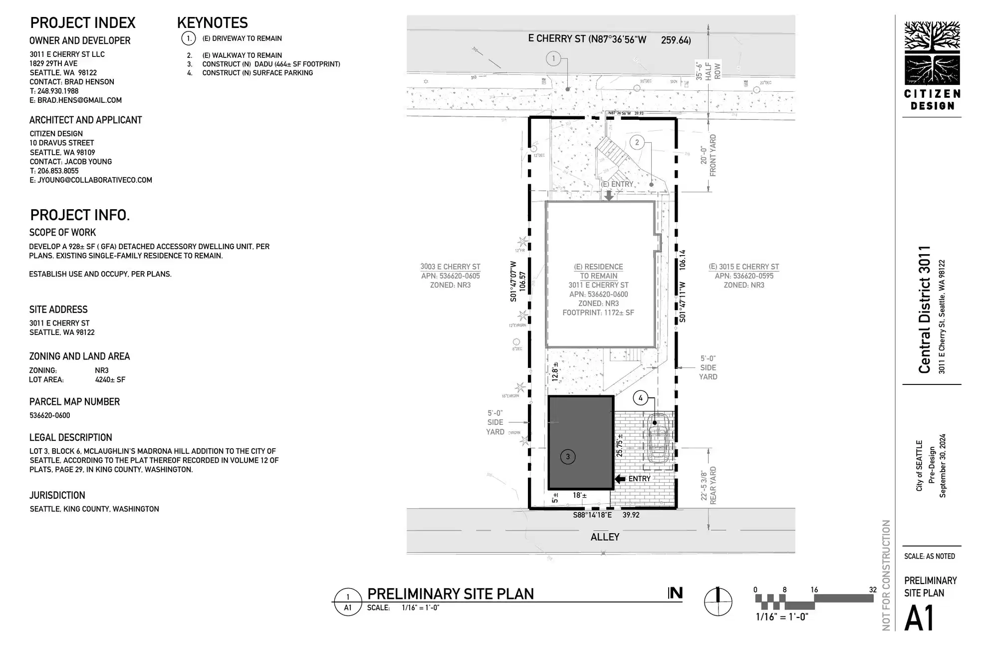 Site plan for 3011 E Cherry St