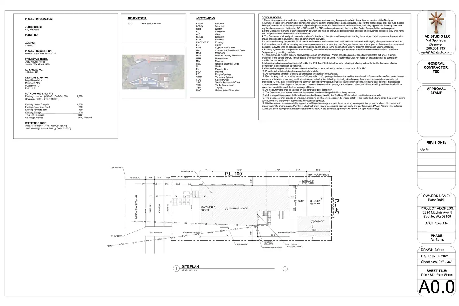 Site plan for 2630 Mayfair Ave N