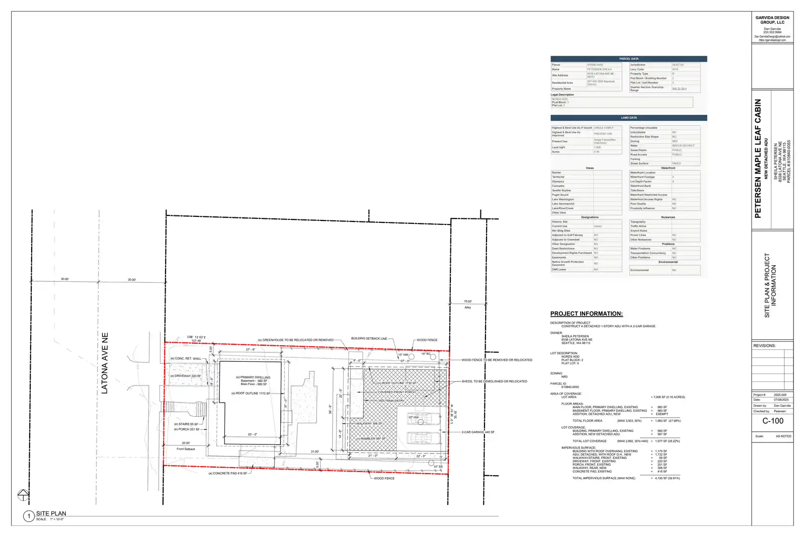 Site plan for 8536 Latona Ave NE