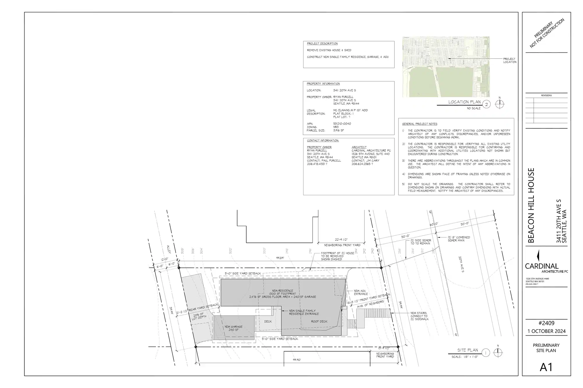 Site plan for 3411 20th Ave S