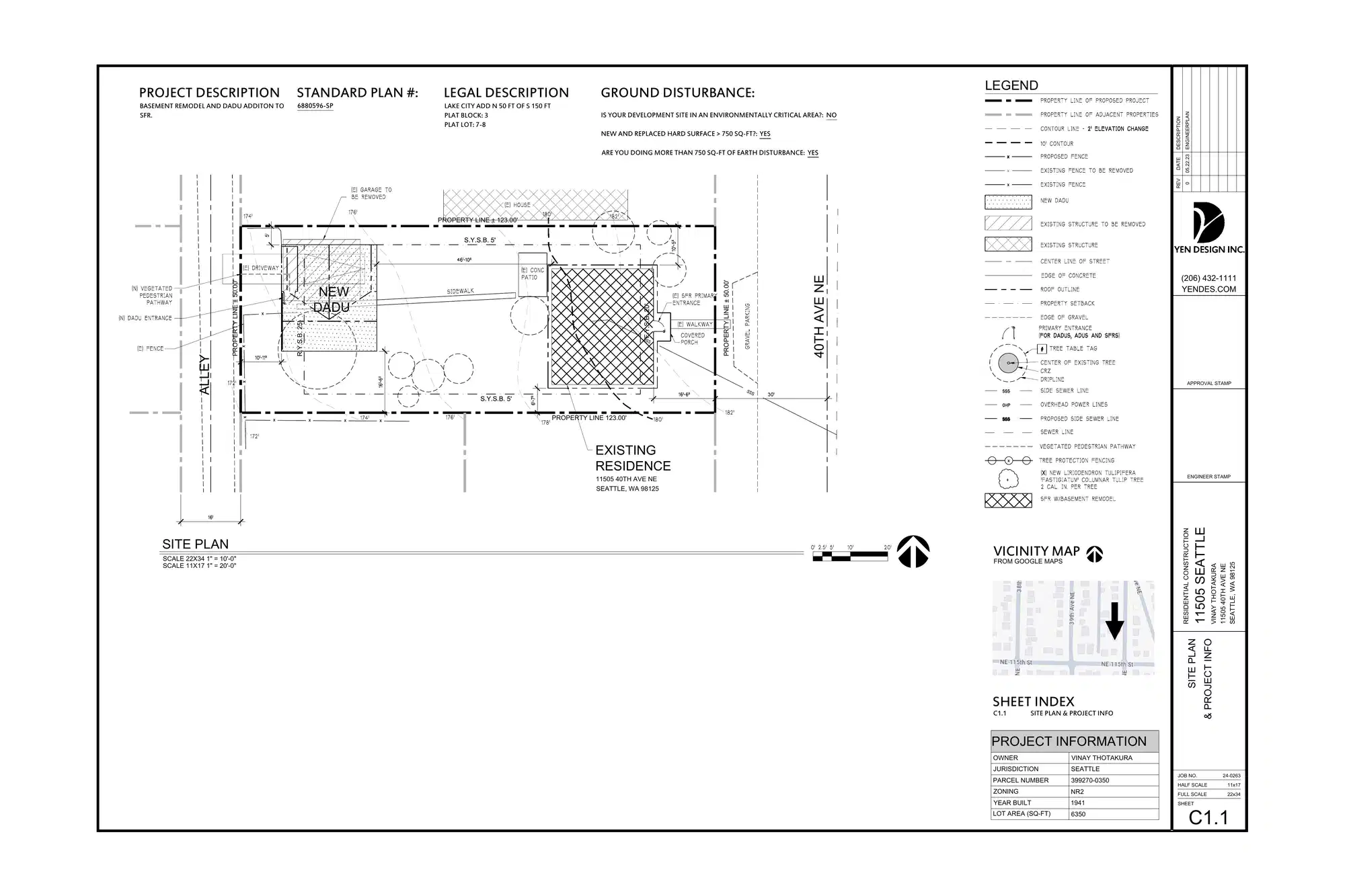 Site plan for 11507 40th Ave NE