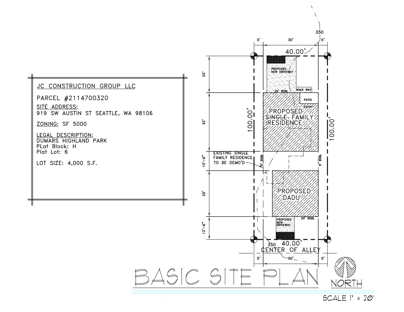 Site plan for 919 SW Austin St