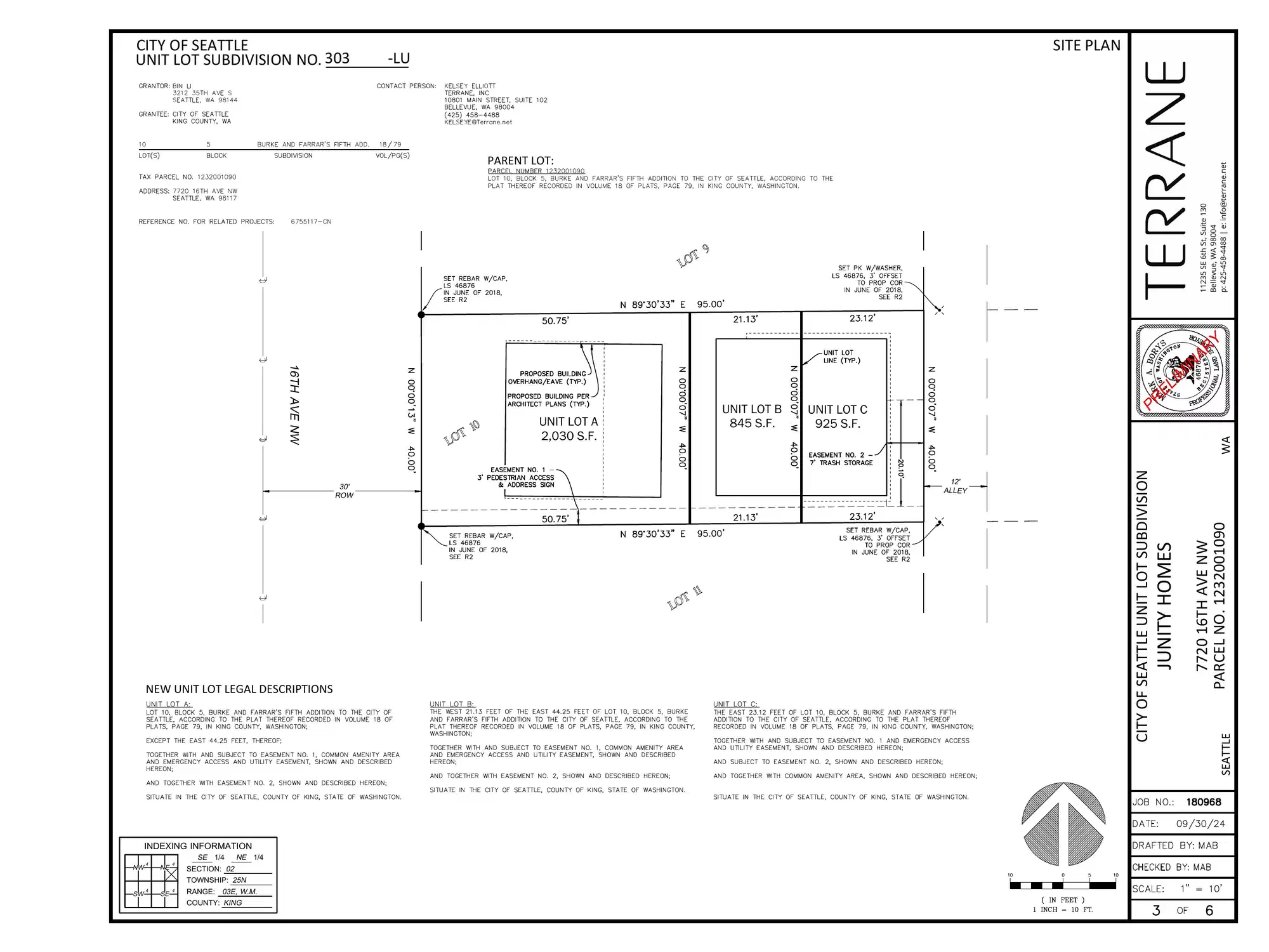 Site plan for 7720 16th Ave NW