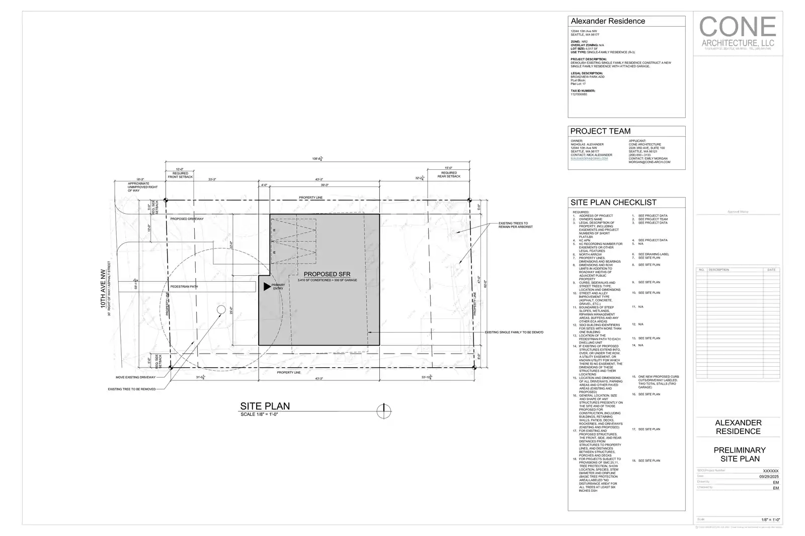 Site plan for 12044 10th Ave NW