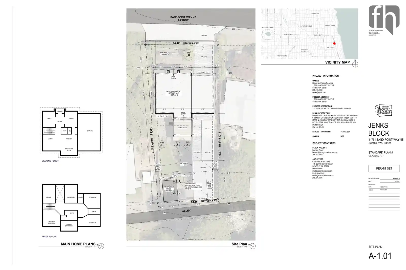 Site plan for 11761 Sand Point Way NE