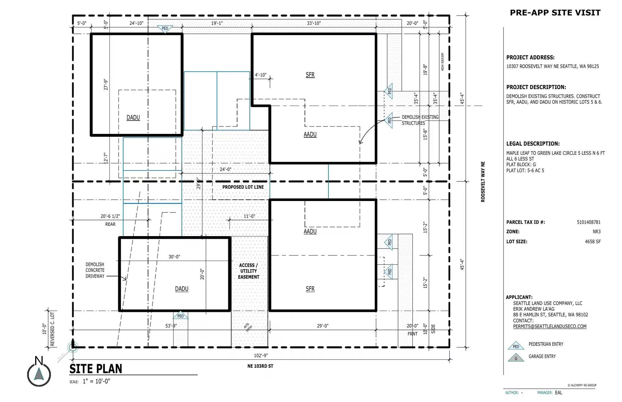 Site plan for 10307 Roosevelt Way NE