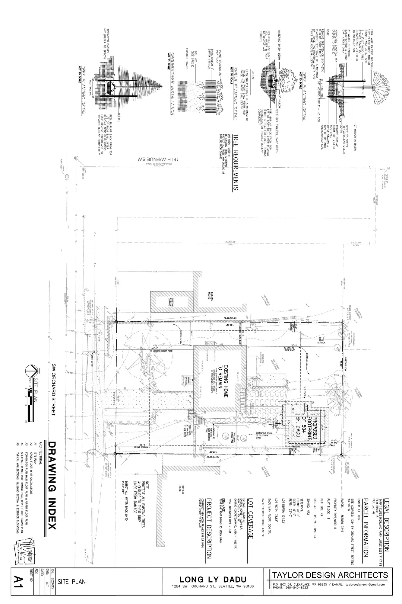 Site plan for 1284 SW Orchard St