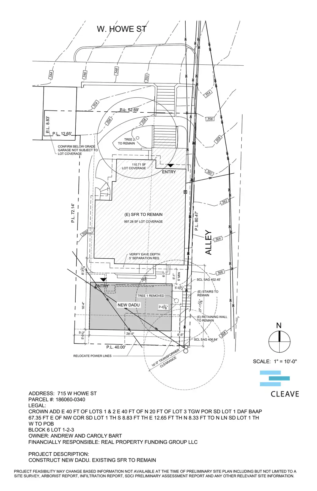 Site plan for 715 W Howe St