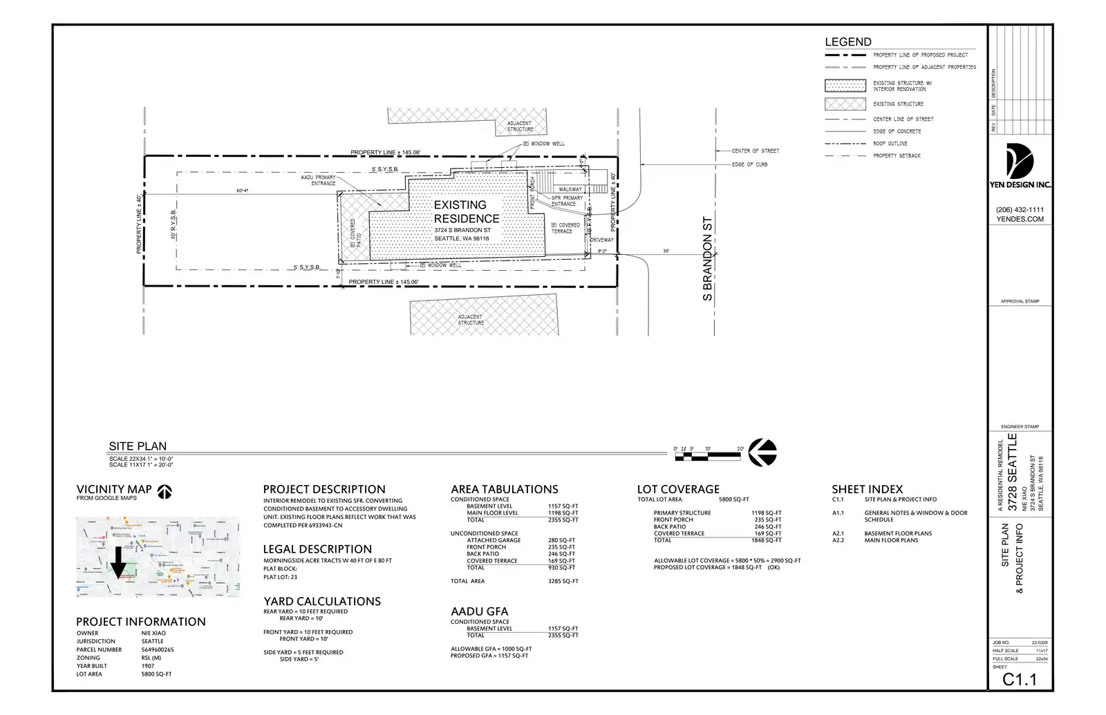 Site plan for 3724 S Brandon St