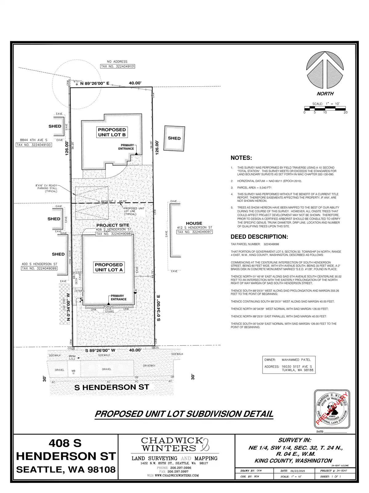 Site plan for 410 S Henderson St