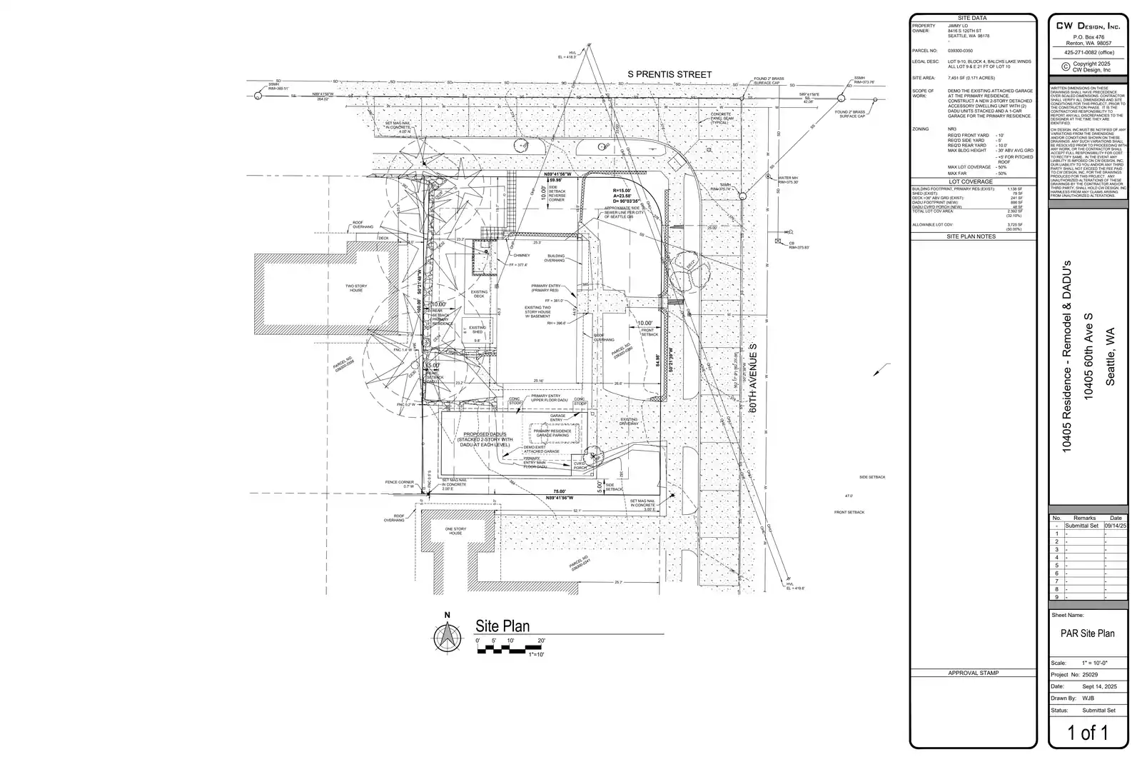 Site plan for 10405 60th Ave S