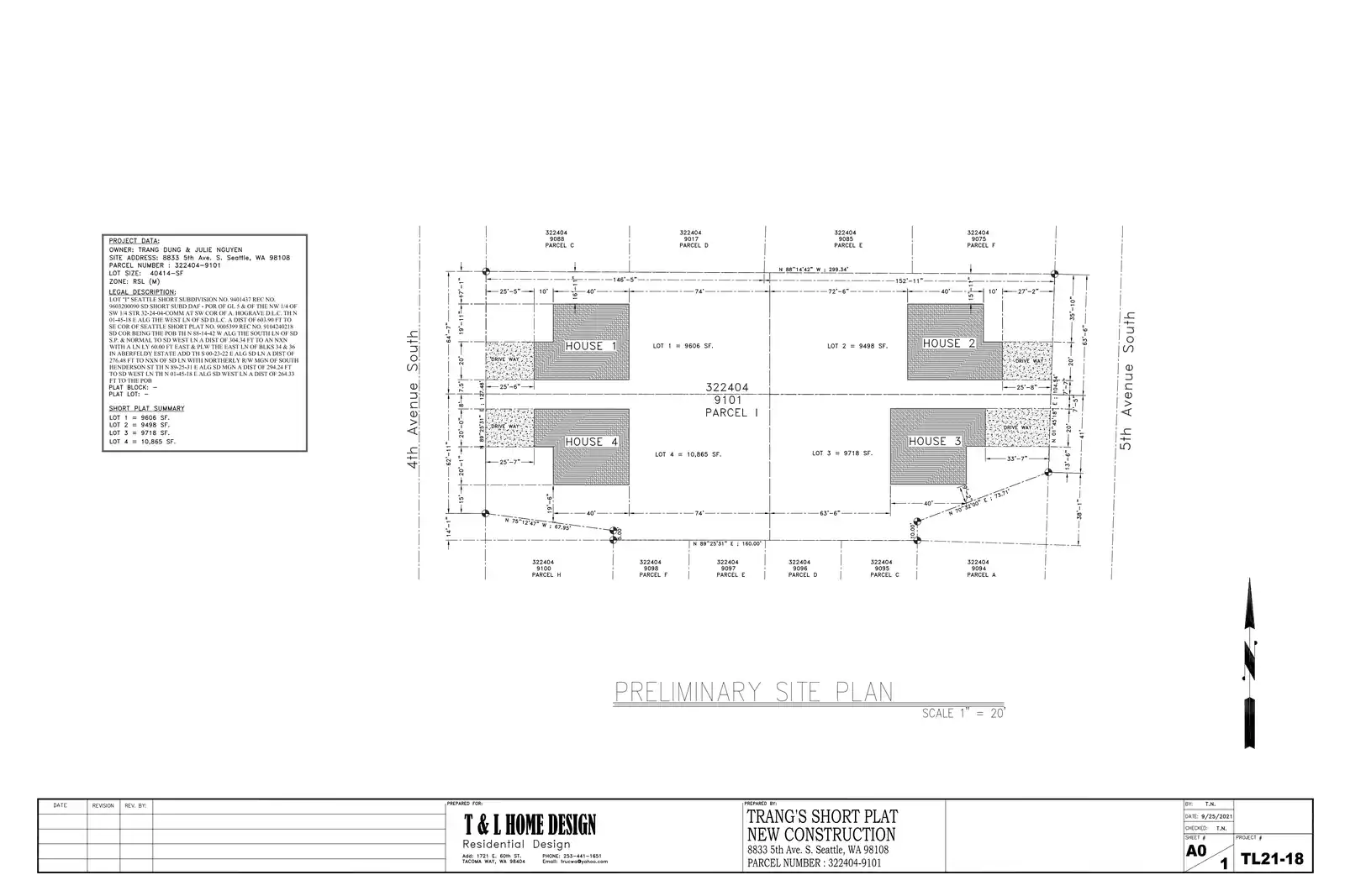 Site plan for 8830 4th Ave S