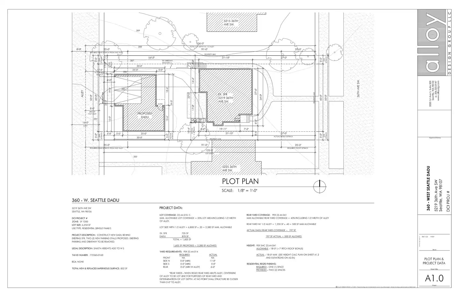 Site plan for 5217 36th Ave SW