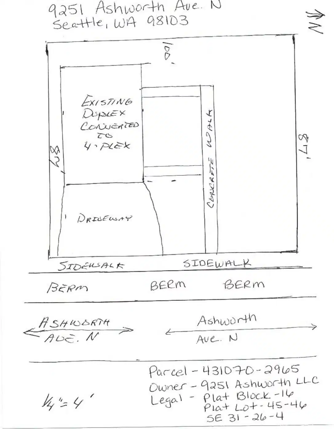 Site plan for 9251 Ashworth Ave N
