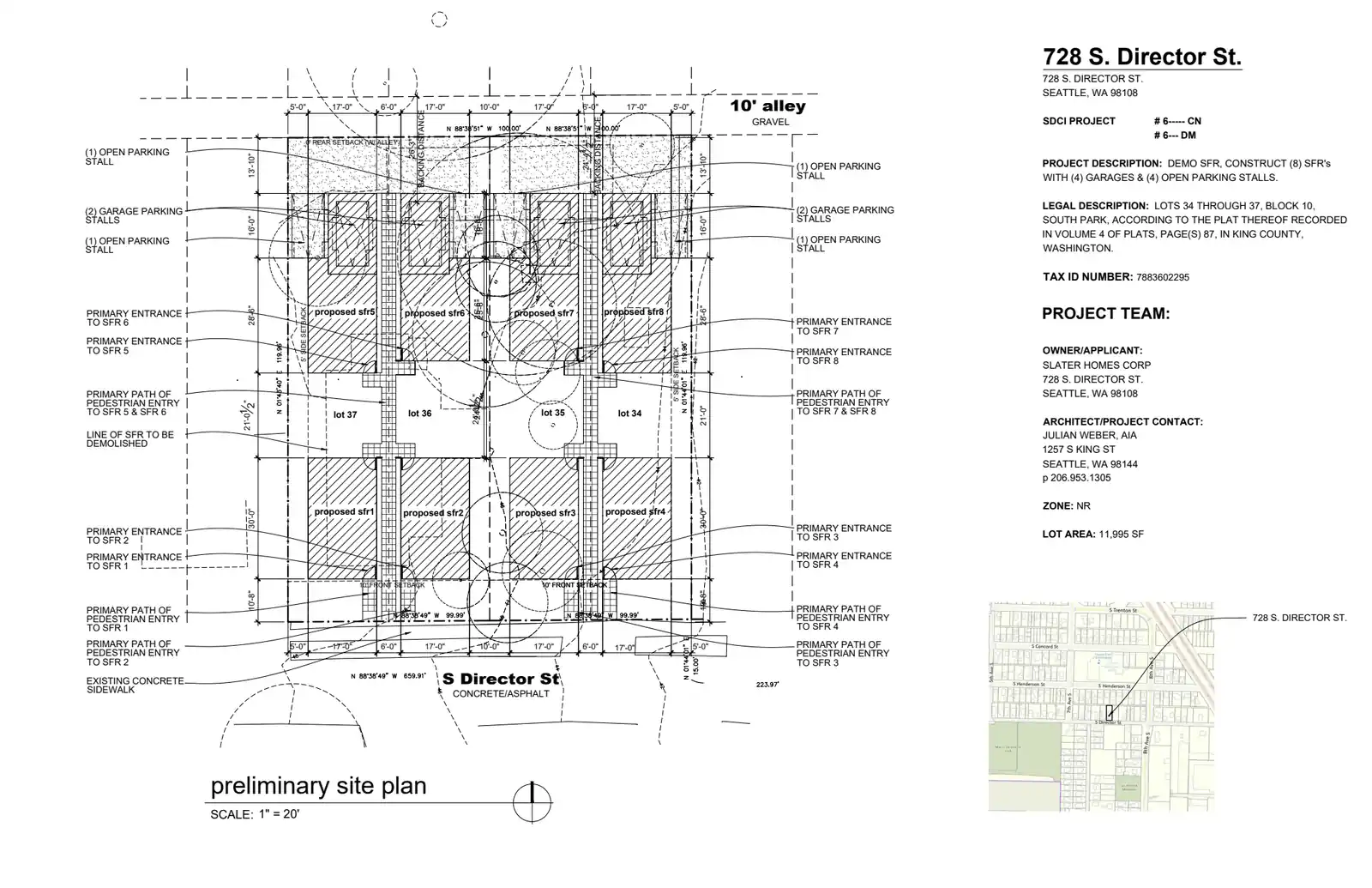 Site plan for 728 S Director St