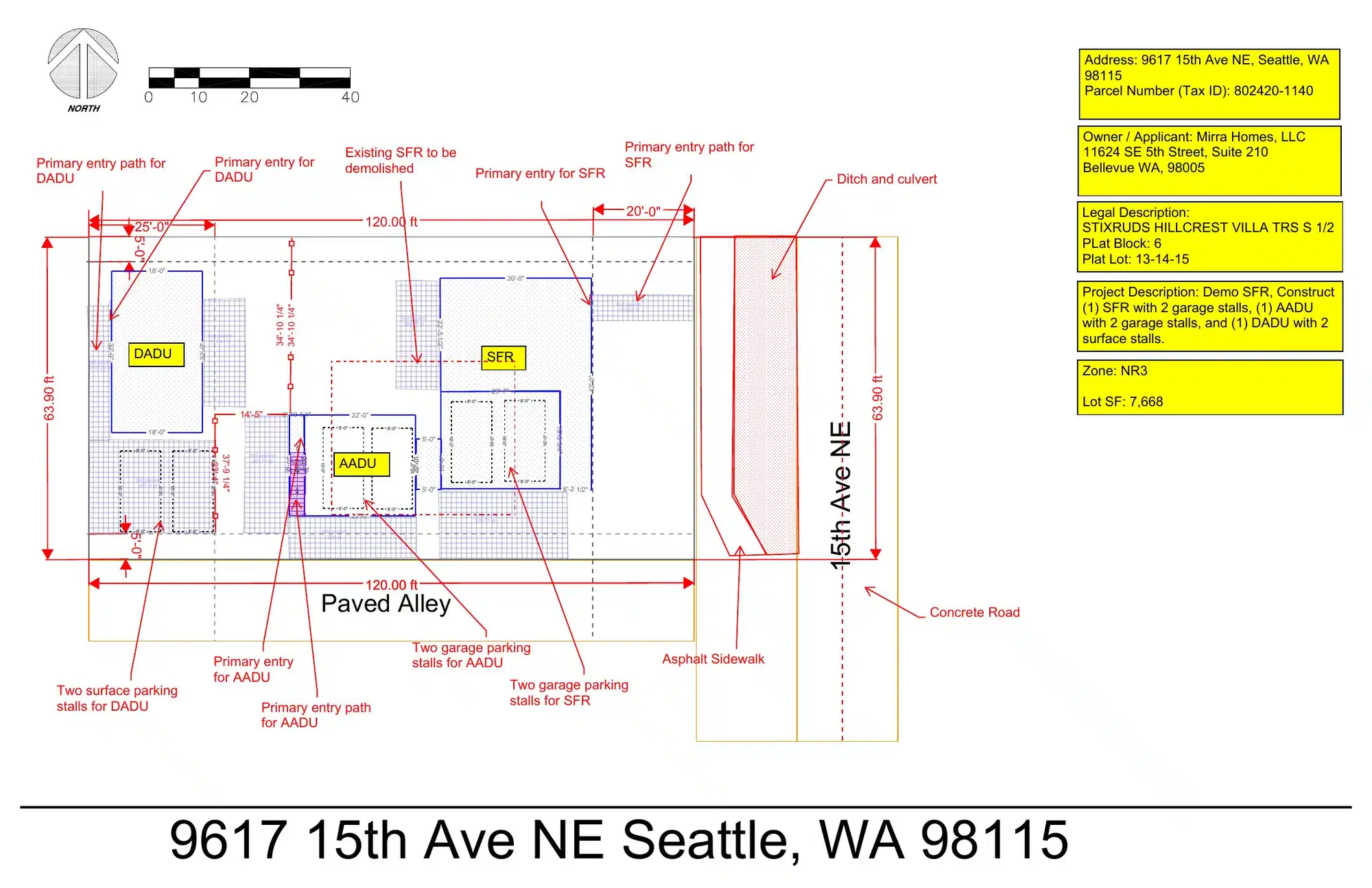 Site plan for 9617 15th Ave NE