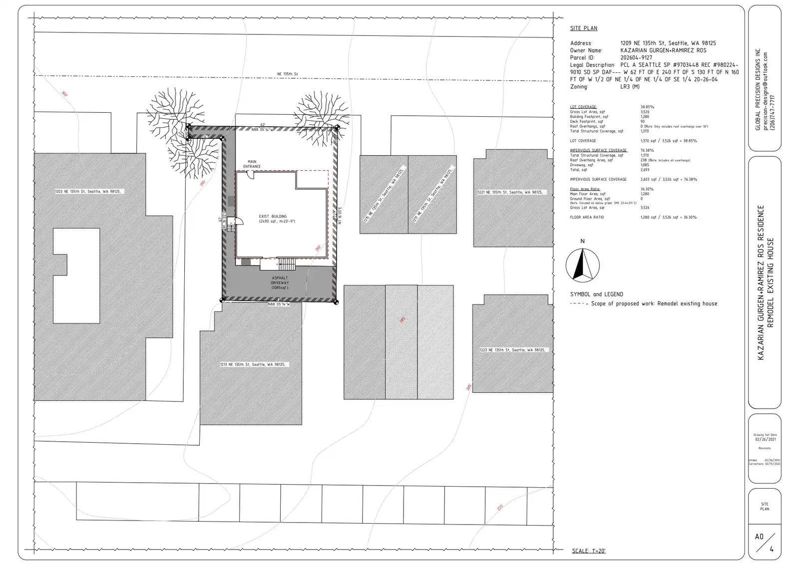 Site plan for 1209 NE 135th St