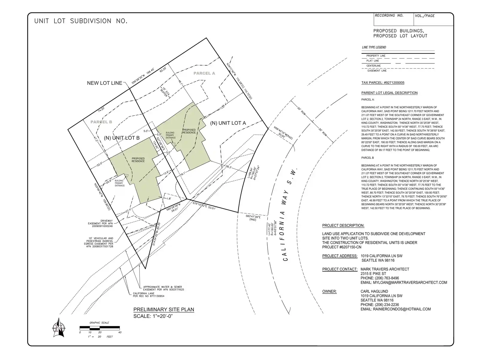 Site plan for 1019 California Ln SW