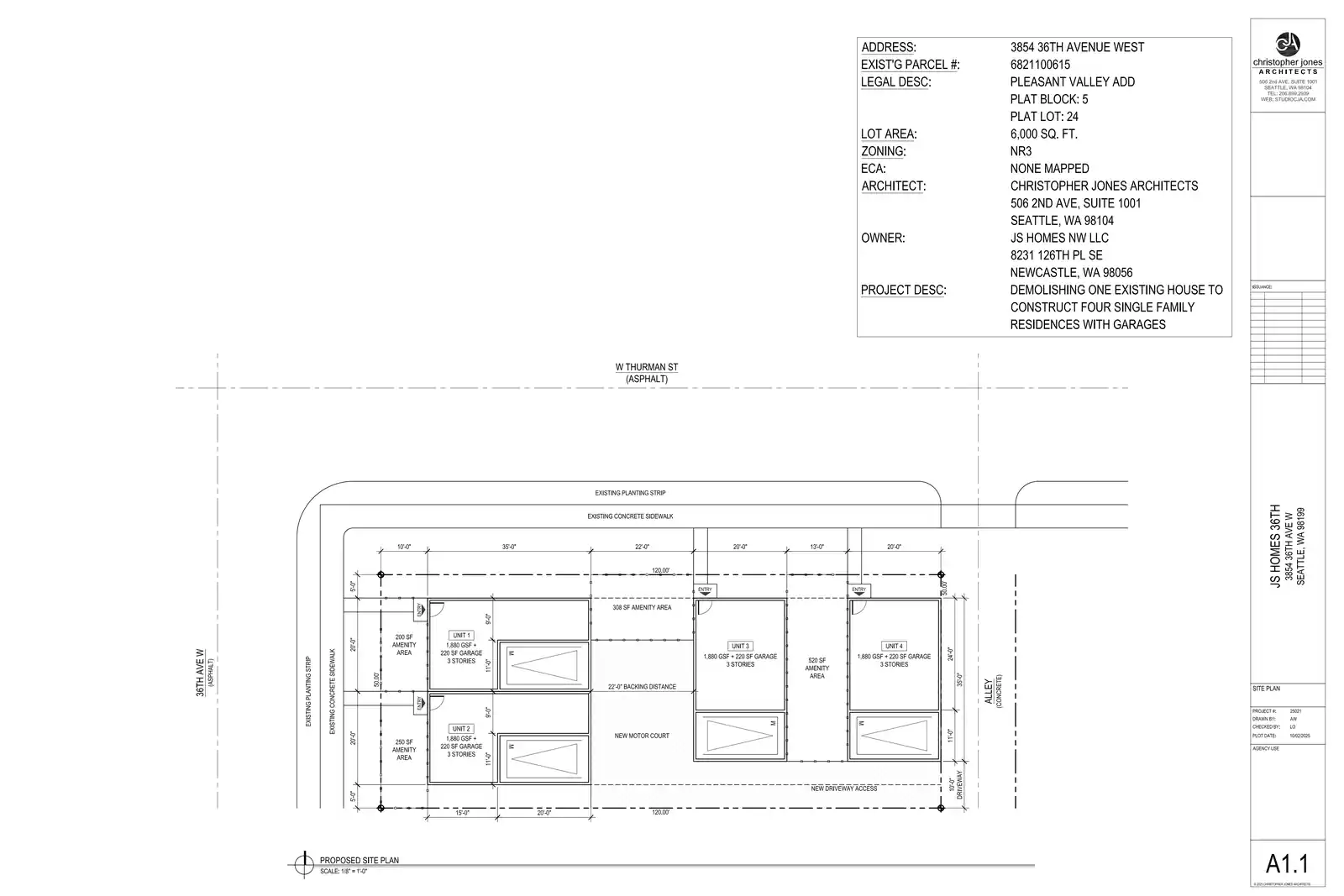 Site plan for 3854 36th Ave W