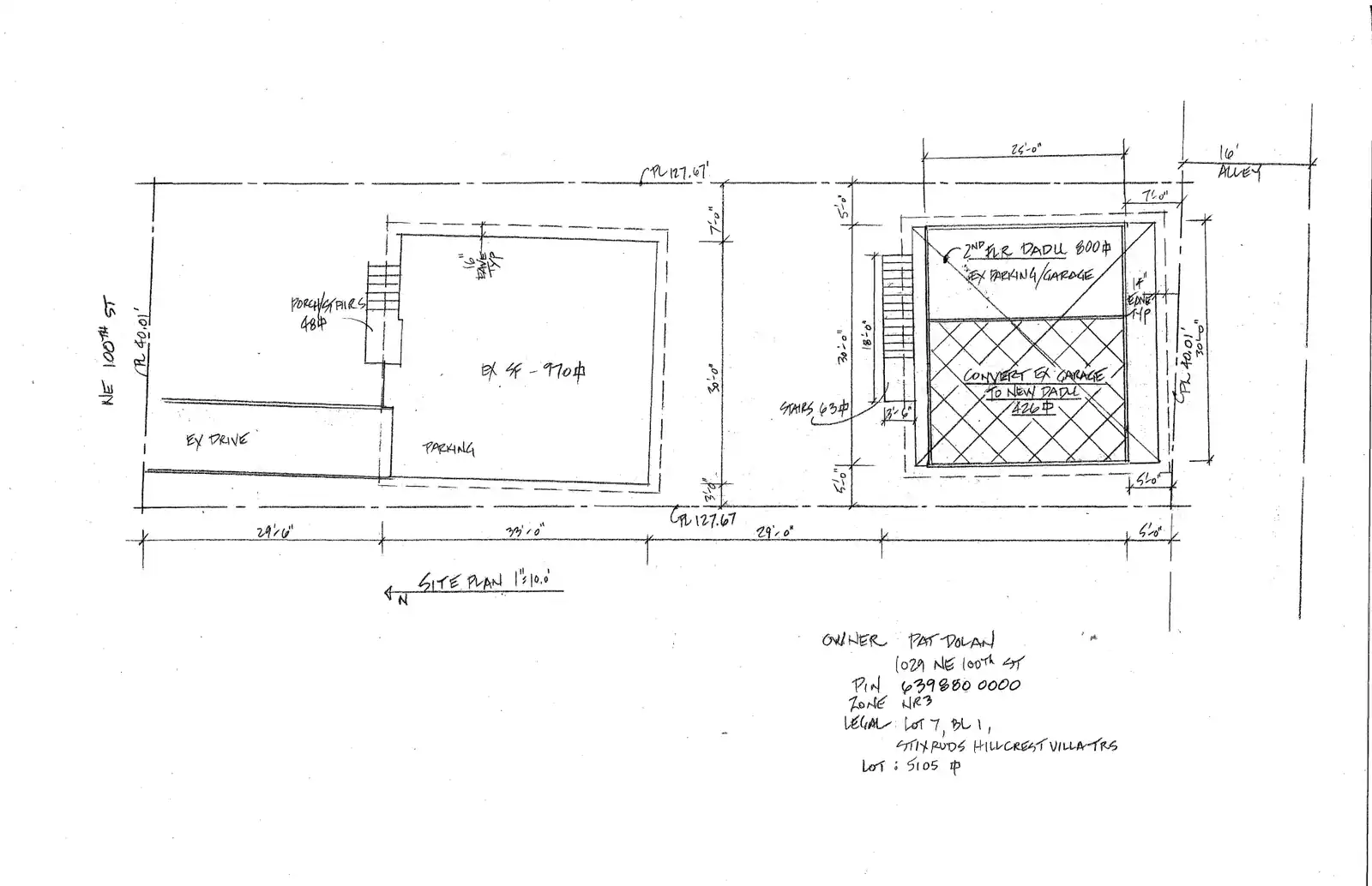 Site plan for 1029 NE 100th St