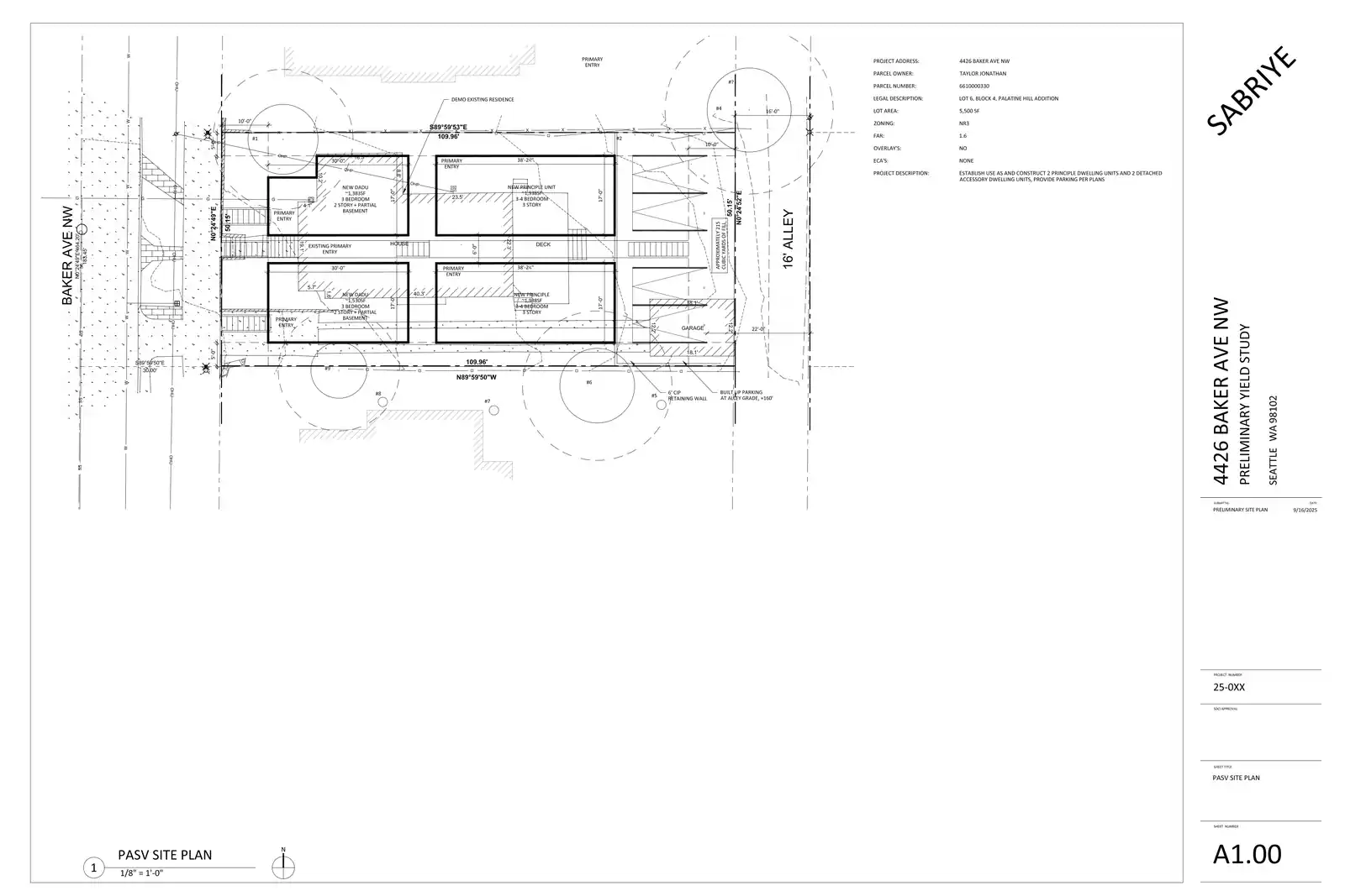Site plan for 4426 Baker Ave NW